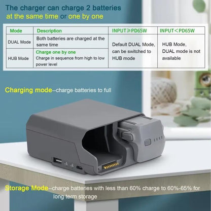 For DJI Air 3/Air 3S YX 2-Way Battery Charger Charging Butler With Color Screen Drone Accessories, 2-Way Color Screen