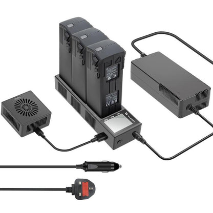 شاحن بطارية YX 3 في 1 مع موزع شحن ذكي بشاشة ملونة لطائرة DJI Mavic 3، قابس أمريكي، قابس أسترالي، قابس أوروبي، قابس بريطاني