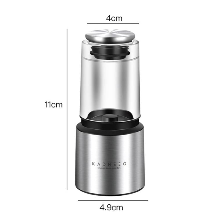 Kacheeg 70ml Transparent Pepper Grinder with Adjustable Coarse to Fine Ceramic Blades, 11 x 4.9 x 4cm