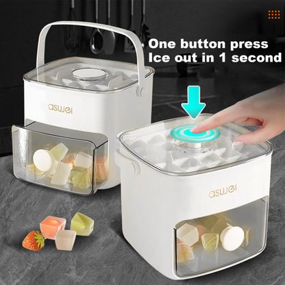 Kacheeg 2-In-1 Double Layer Ice Cube Tray With Storage Container Easy Push Release Mold
