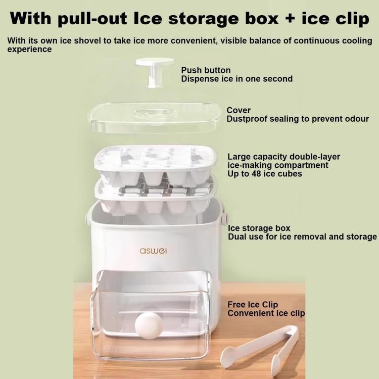 Kacheeg 2-In-1 Double Layer Ice Cube Tray With Storage Container Easy Push Release Mold