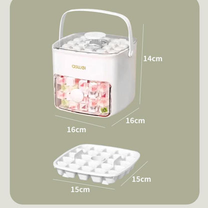 Kacheeg 2-In-1 Double Layer Ice Cube Tray With Storage Container Easy Push Release Mold