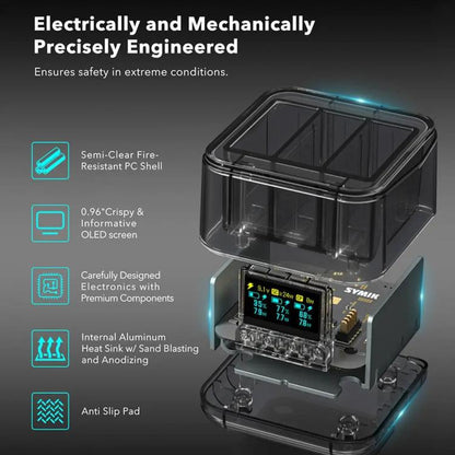 قاعدة شحن ذكية ثلاثية البطاريات لكاميرا GoPro HERO13 Black مع شاشة OLED، لكاميرا GoPro HERO13 Black