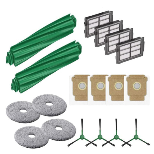 For IRobot Roomba Plus 505/405 Combo Vacuum Replacement Parts, Main Brush, 2pcs /Pack Side Brush, Filter, 2pcs /Pack Mop Pad, Dust Bag