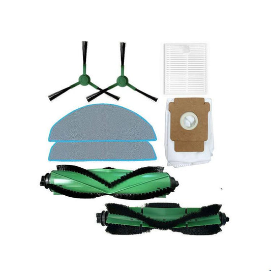For iRobot Roomba Essential Robot Replacement Parts, Main Brush, 4pcs Side Brush, 2pcs Filter, 2pcs Mop Pad, Rubber Brush