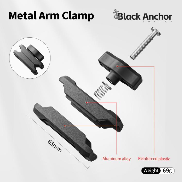 aMagisn Metal Arm Clamp Magnetic Base with 1/4-inch Ball Head For Insta360, DJI, GoPro Cameras, Magnetic Base