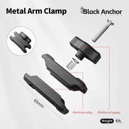 aMagisn Metal Arm Clamp Magnetic Base with 1/4-inch Ball Head For Insta360, DJI, GoPro Cameras, Magnetic Base