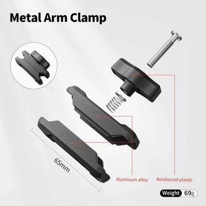 aMagisn Metal Arm Clamp Mount Adhesive Base with 1/4-inch Joint Ball For Insta360, DJI, GoPro Cameras, Adhesive Base
