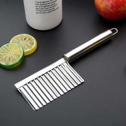 Stainless Steel Potato Wave Cutter Deep Groove Thickened Wolf Tooth Pattern French Fry Cutter, Style 2