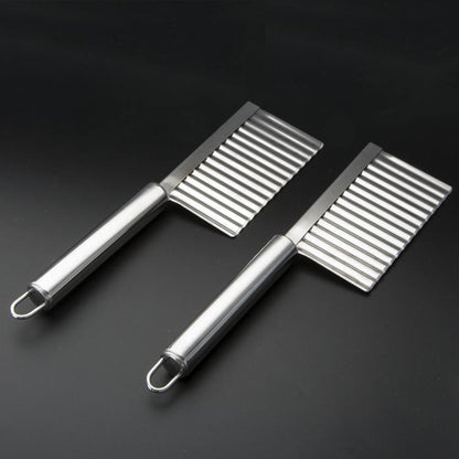 Stainless Steel Potato Wave Cutter Deep Groove Thickened Wolf Tooth Pattern French Fry Cutter, Style 2