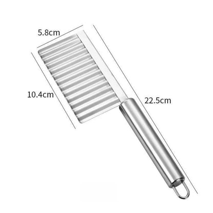 Stainless Steel Potato Wave Cutter Deep Groove Thickened Wolf Tooth Pattern French Fry Cutter, Style 2