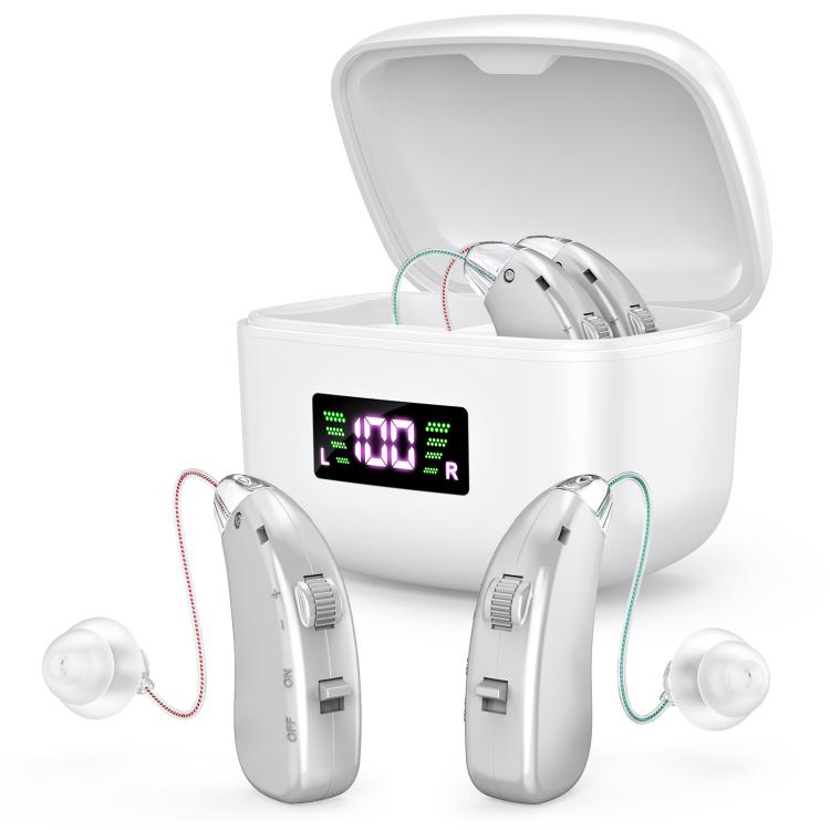 Sound Amplifying Hearing Aid With Magnetic Charging Case