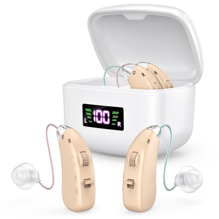 Sound Amplifying Hearing Aid With Magnetic Charging Case
