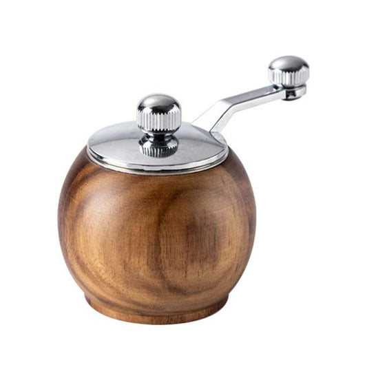 Ball Pepper Mill Hand-Crank Mini Ceramic Core Multi-Purpose Grinder, Single, Double+Base