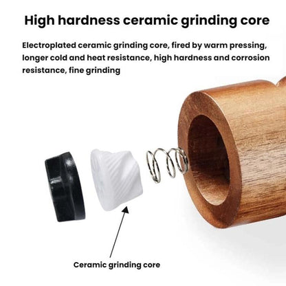 7 inch Manual Black Pepper Wood Grinder Transparent Acrylic Pepper Seasoning Bottle, Single With Box, Double+Base+Spoon+Steel Brush+Black Brush
