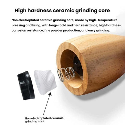 Mushroom Shaped Pepper Grinder Wooden Kitchen Grinding Tool, Single WIth Box, Double+Base