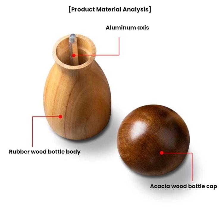 Mushroom Shaped Pepper Grinder Wooden Kitchen Grinding Tool, Single WIth Box, Double+Base