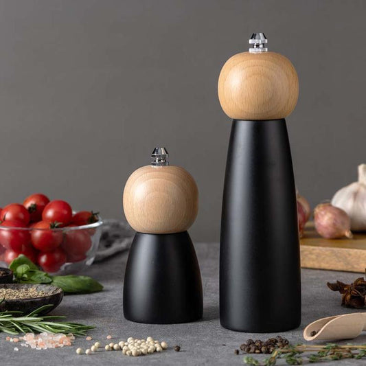 Round Head Manual Pepper Mill Ceramic Core Kitchen Tool, 4 inch With Box, 8 inch With Box