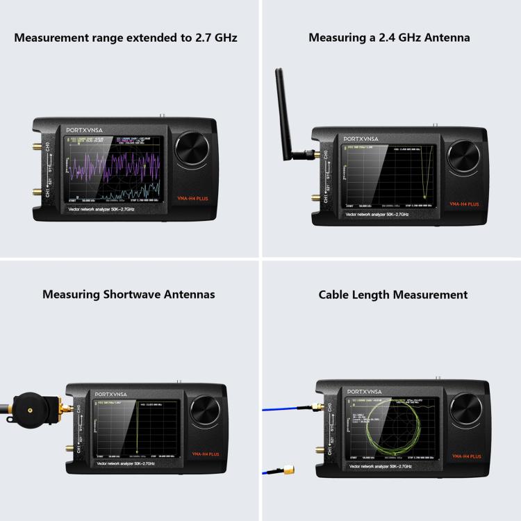 PORTXVNSA VNA-H4 Plus 4 inch IPS Screen Portable Handheld Vector Antenna Analyzer MF HF VHF UHF