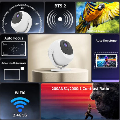 5G Dual-Band 4K High-Definition Intelligent Ball Android Projector