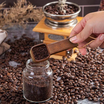 Solid Wood Square Coffee Spoon Measuring Seasoning Scoop Teaspoon, Short Handle, Long Handle