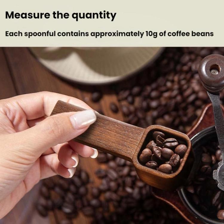 Solid Wood Square Coffee Spoon Measuring Seasoning Scoop Teaspoon, Short Handle, Long Handle