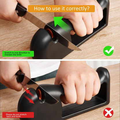 4-in-1 Rotating Knife Sharpener with Coarse/Medium/Fine/Serrated Modes for Kitchen Knives, Scissors, Tools