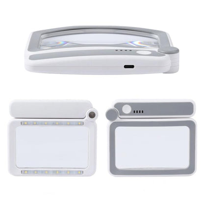 3.5X 12LED Folding Magnifying Glass Handheld Reading Glass With Charge Display