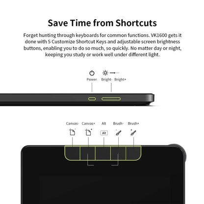 VEIKK VK1600 15.6 Inch Digital Drawing Screen Electronic Drawing Screen Compatible With Mobile Phone