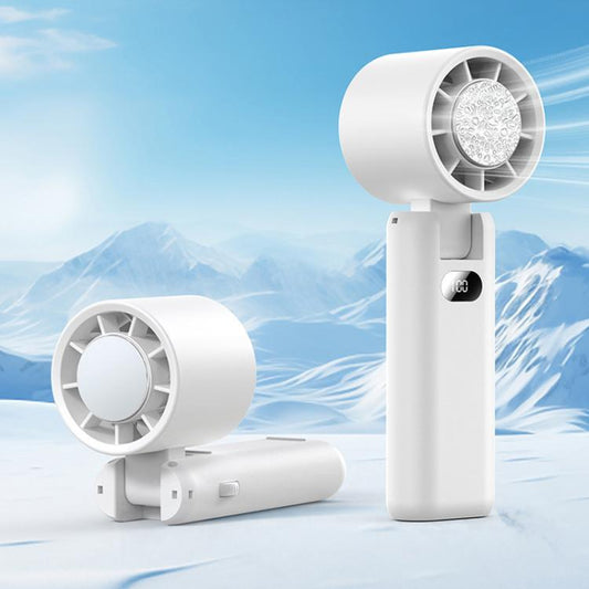 WT21 Handheld Cooling Fan Foldable Ice Pack Fan With Battery Level Display