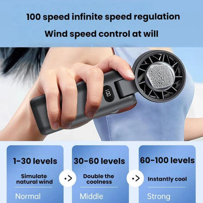 WT21 Handheld Cooling Fan Foldable Ice Pack Fan With Battery Level Display