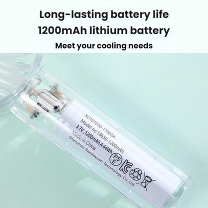 YL14 Transparent Handheld Fan USB Outdoor Portable Fan