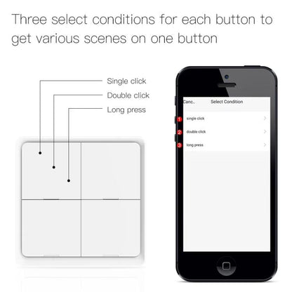 Graffiti Smart Home Wireless Scene Switch APP Timer 4-Button Adhesive Smart Switch