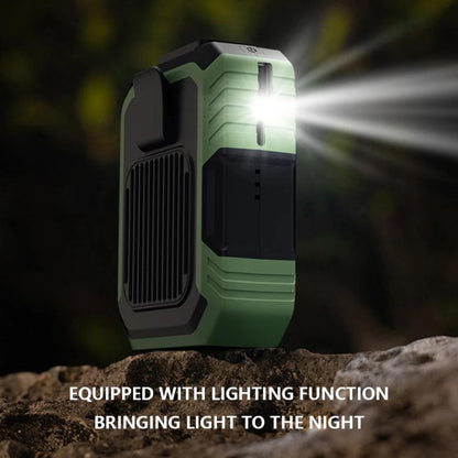 Rechargeable Waist-Mounted Clip Fan With 3-Speed Settings & LED Flashlight Hands-Free Cooling For Construction, Outdoor Work, Hiking