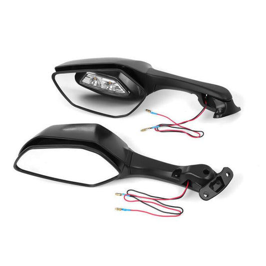 Motorcycle Rearview Mirror With LED Light For Kawasaki ZX-10R 2011-2015