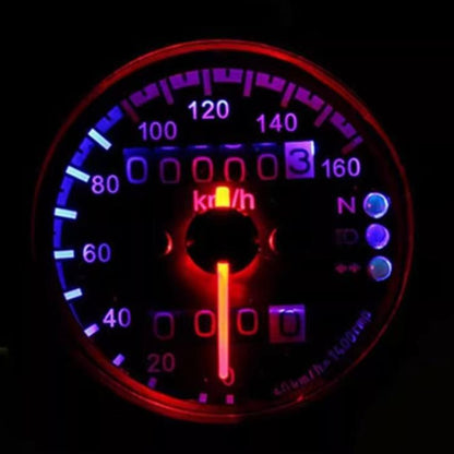 12V Universal Motorcycle Dual Odometer with LED Light