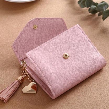 Women Wallet Fringed Pendant Litchi Texture Wallet Card Pack Coin Purse