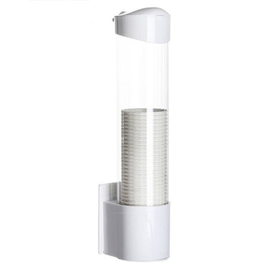 Household Disposable Cup Holder Wall-mounted Rack Convenient Dustproof Automatic Cup Taker, Large White