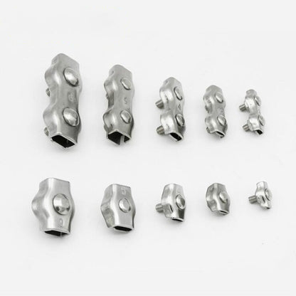 304 Stainless Steel Plate Single Clip Double Clamp Wire Rope Clamp, M2 Double Clip, M3 Double Clip, M4 Double Clip, M5 Double Clip, M6 Double Clip, M8 Double Clip, M10 Double Clip, M2 Single Clip, M10 Single Clip