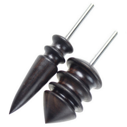 Leather Tool Edge Electric Polishing Slicker Flat Pointed Head Sandalwood Leathers Craft DIY Tools Tip Burnisher, S, L, Set（with S,L）