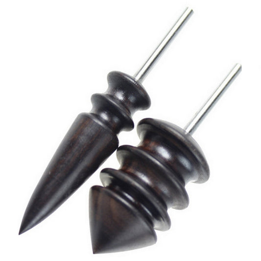 Leather Tool Edge Electric Polishing Slicker Flat Pointed Head Sandalwood Leathers Craft DIY Tools Tip Burnisher, S, L, Set（with S,L）