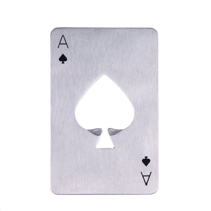 2 PCS Stainless Steel Bottle Beer Opener Poker Playing Card Spades Soda Bottle Cap Opener