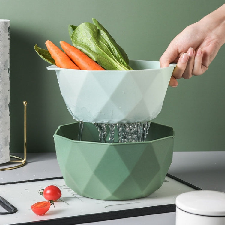 Double-layer Hollow Drain Basket Household Plastic Multi-function Washing Vegetables and Fruit Dishes