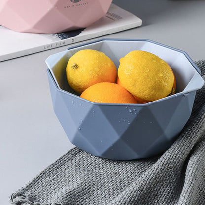 Double-layer Hollow Drain Basket Household Plastic Multi-function Washing Vegetables and Fruit Dishes