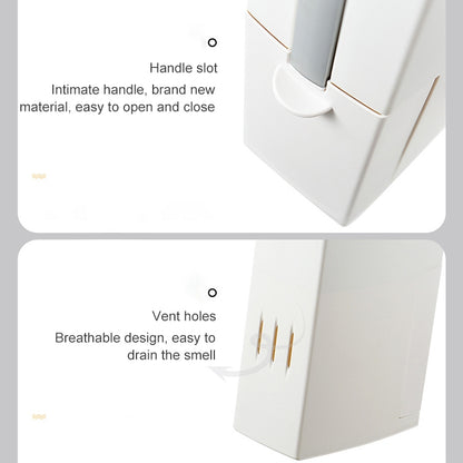 Bathroom Toilet Toilet Brush Integrated Pressing Open Lid Square Trash Can Set with Brush