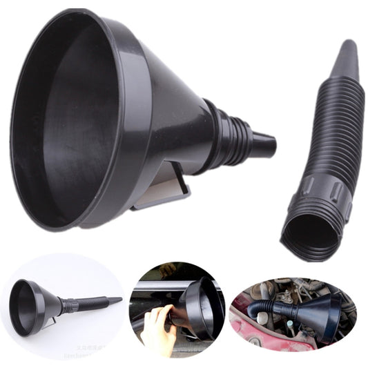 Universal Car Truck Motorcycle Filled Plastic Vehicle Funnels with Soft Spout Pipe Pour Oil Tool, Plastic Vehicle Funnels