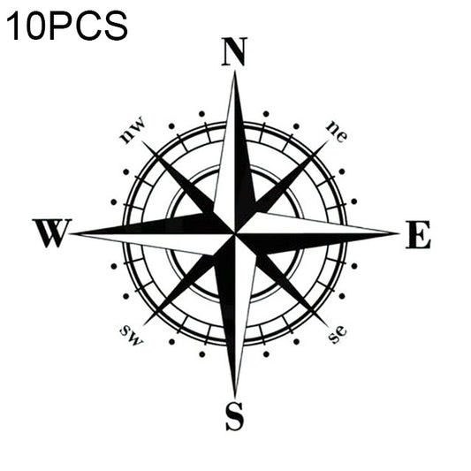 10pcs  Art Design Vinyl NSWE Compass Car Stickers Decals Black/Silver, 10 PCS White + Black, 10 PCS Black + White