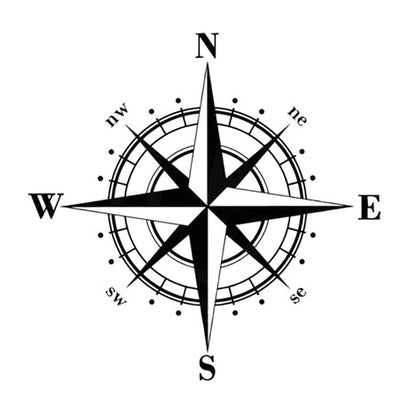 10pcs  Art Design Vinyl NSWE Compass Car Stickers Decals Black/Silver, 10 PCS White + Black, 10 PCS Black + White