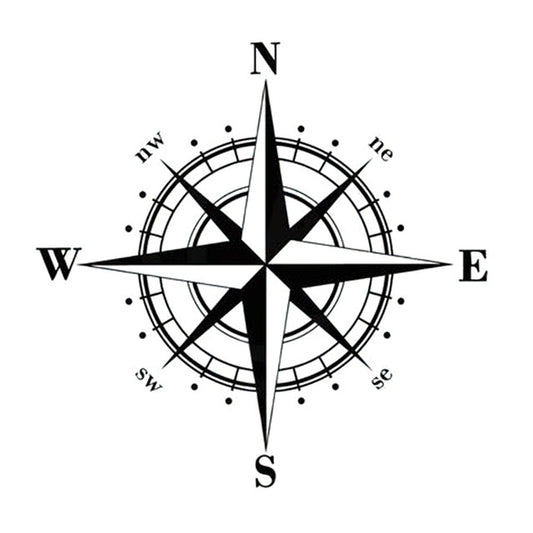 10pcs  Art Design Vinyl NSWE Compass Car Stickers Decals Black/Silver, 10 PCS White + Black, 10 PCS Black + White
