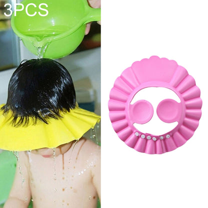 3 PCS Safe Baby Shower Cap Kids Bath Visor Hat Adjustable Baby Shower Cap Protect Eyes Hair Wash Shield for Children Waterproof Cap, Yellow+earflaps, Blue+earflaps, Yellow+wave, Blue+wave, Yellow+Round, Blue+Round, Pink+wave, Pink+earflaps, Pink+Round